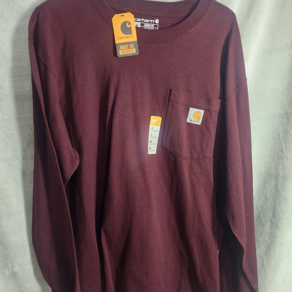Carhartt Burgundy Long Sleeve Pocket Shirt